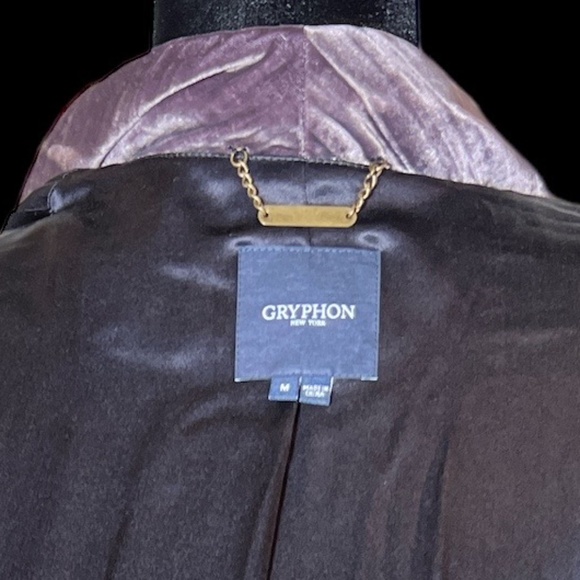 Gryphon - Grape Purple Velvet Relaxed Fit Silk Blazer - Size M - Picture 6 of 6